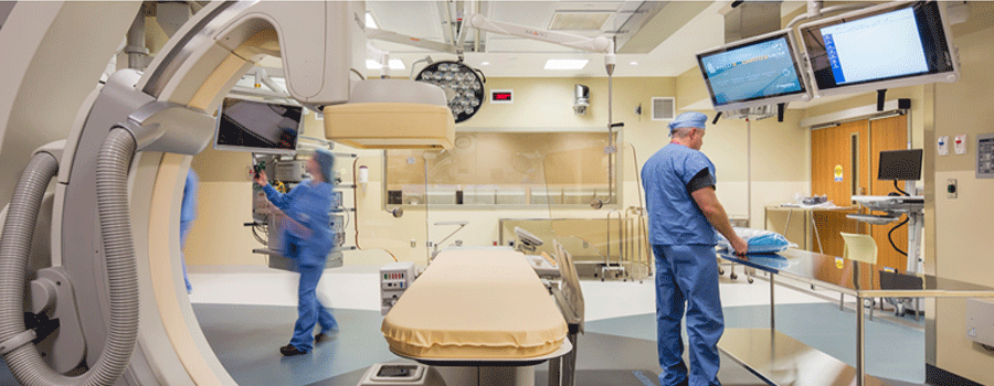 Completed room combines angiography with surgical functions Completed room combines angiography with surgical functions